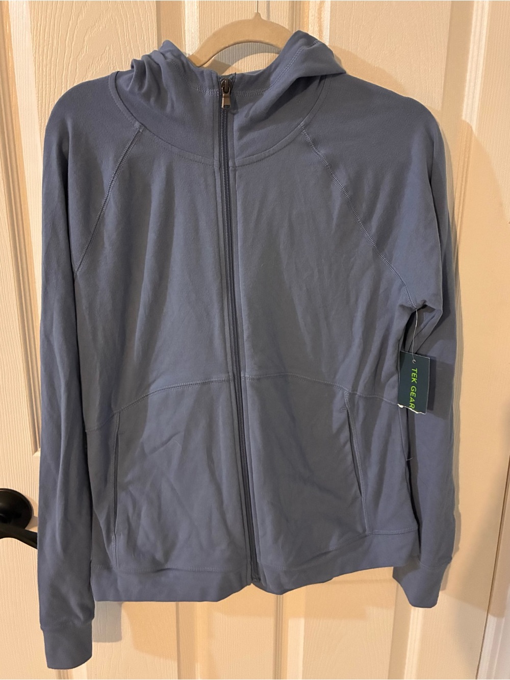 Tek Gear women’s zip-up hooded jacket in slate blue - large